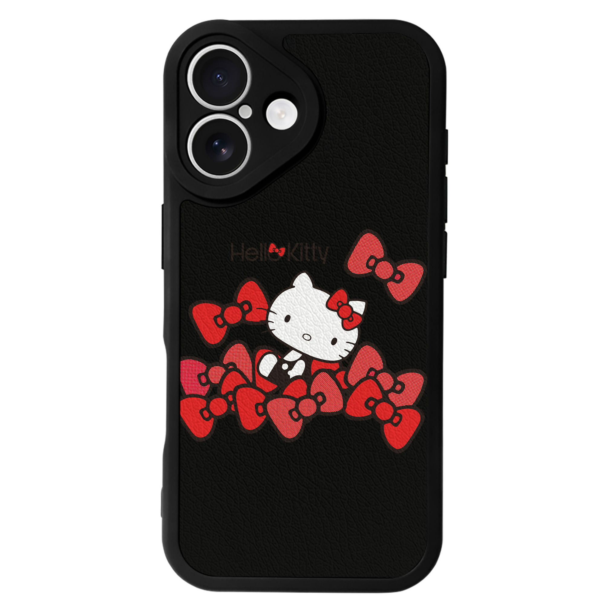 （画像用） Hello Kitty ハローキティ 【iPhone 16シリーズ対応】シリコンスマホケース（レザー調） 材質：シリコン
